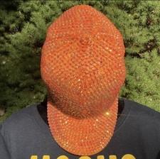 Orange Blinged out Baseball Adjustable Hat New With Tags
