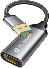 Reborn USB to HDMI Adapter, 1080P 60Hz USB 3.0 Male to HDMI Female Multi-Display