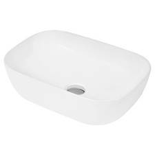 Bathroom Rectangular Soft Square Vessel Basin for Countertop Use, White, 455 mm