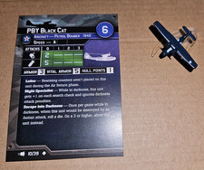Axis  Allies War At Sea SET V PBY Black Cat 10/39 With Card Aircraft