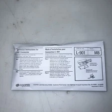 Cooper L-901MB Matte Black Power End Feed Connector  Track Light