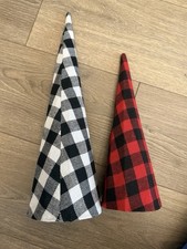 Buffalo Plaid Christmas Trees In Red And White
