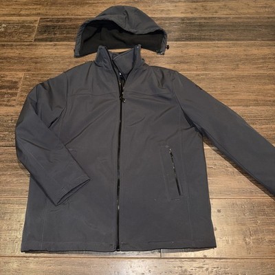 Calvin Klein Men's Black Polar Fleece Dual Full-Zip Infinite Stretch Jacket Sz L