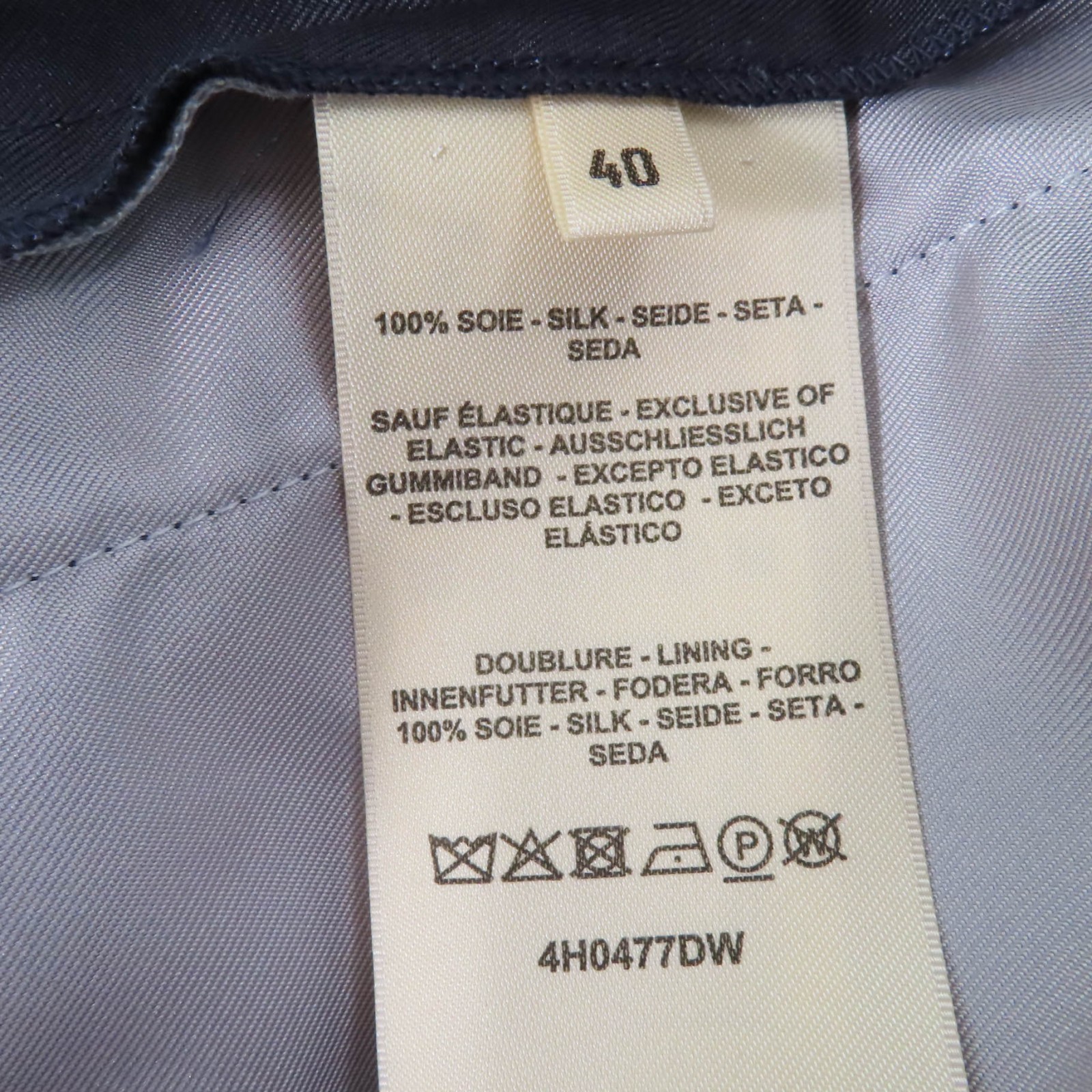 HERMES Cropped pants Kaleidoscope Effect Navy silk Women 40 thumbnail 7