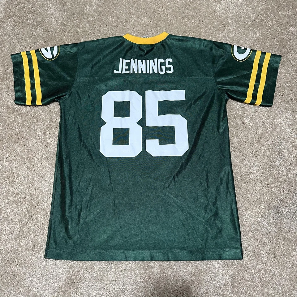 Green Bay Packers Jersey Youth XL Green Yellow NFL Football Greg Jennings 85 - Image 2 of 4