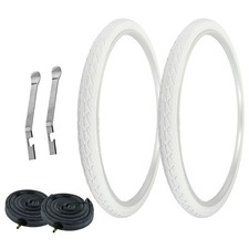 PRO TIRES 700 x 40 White P-1134 W/ HEAVYDUTY TUBES TIRE LEVERS 33mm Schrader