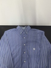 Chaps Button Down Dress Shirt Embroidered Crest On Chest Pocket - Men’s Size L