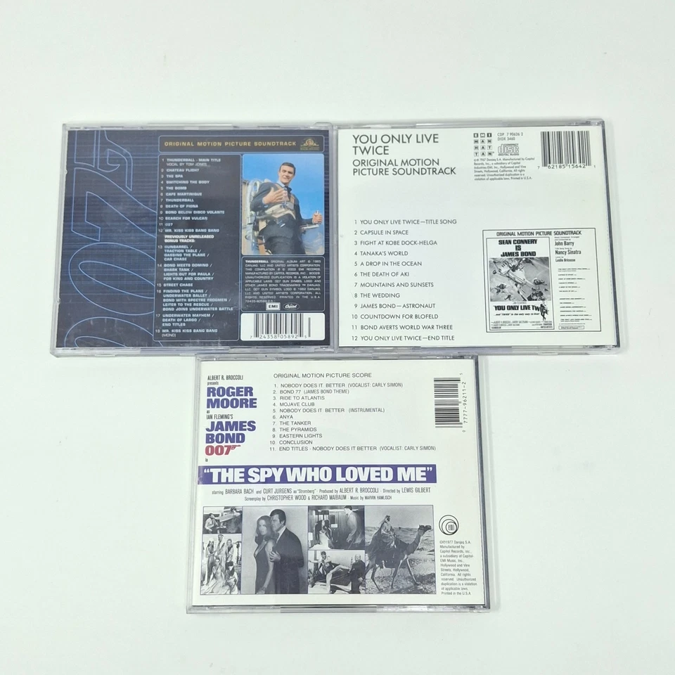 James Bond 007 3 CD Lot Thunderball The Spy Who Loved Me You Only Live Twice - Image 2 of 4