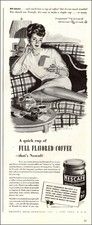 1944 WW2 beverage AD NESCAFE Instant Coffee full flavor, nice art 081419