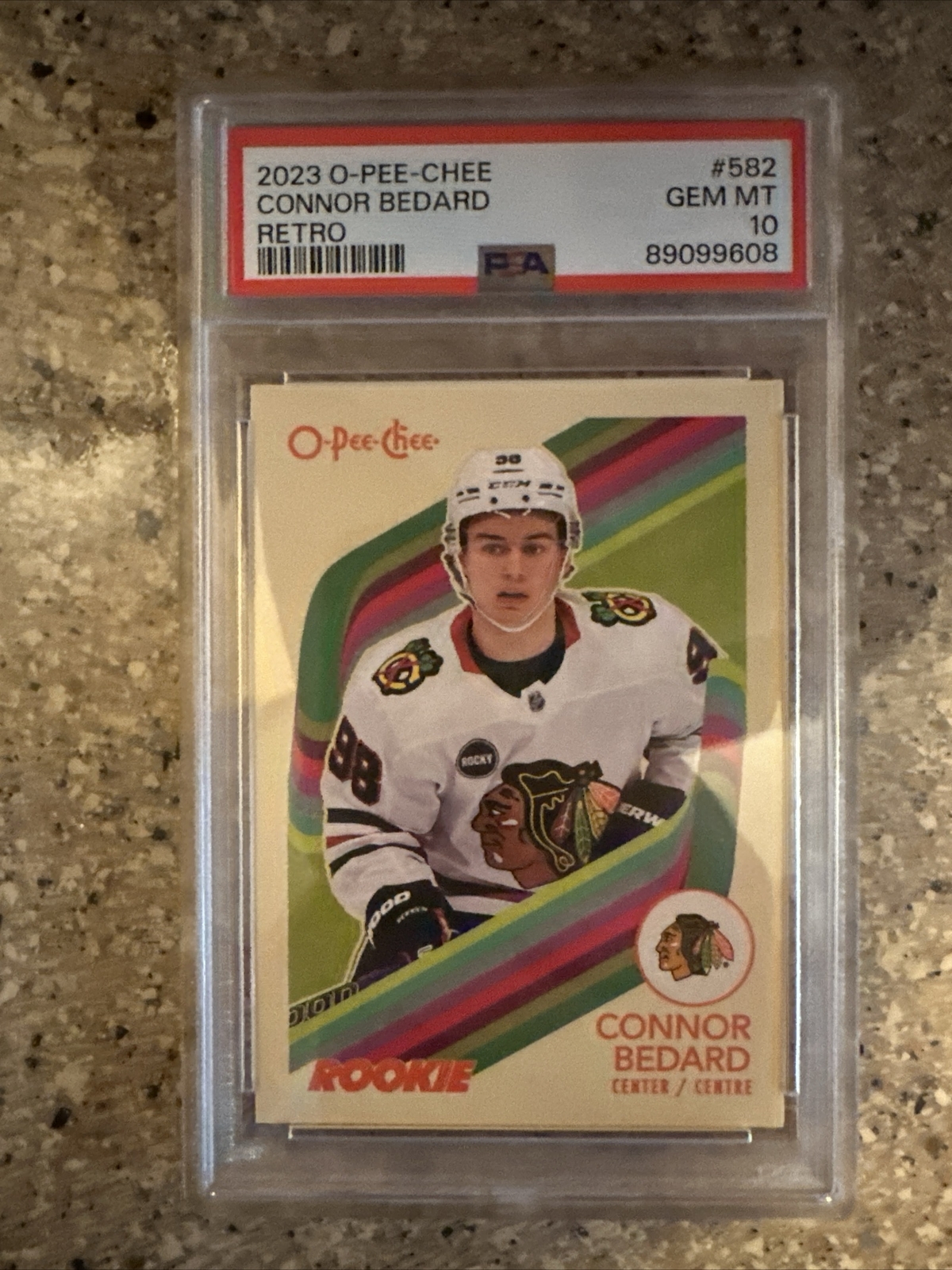2023-24 O-Pee-Chee Connor Bedard RC #582 - SP OPC Retro Rookie - PSA 10 GEM MINT