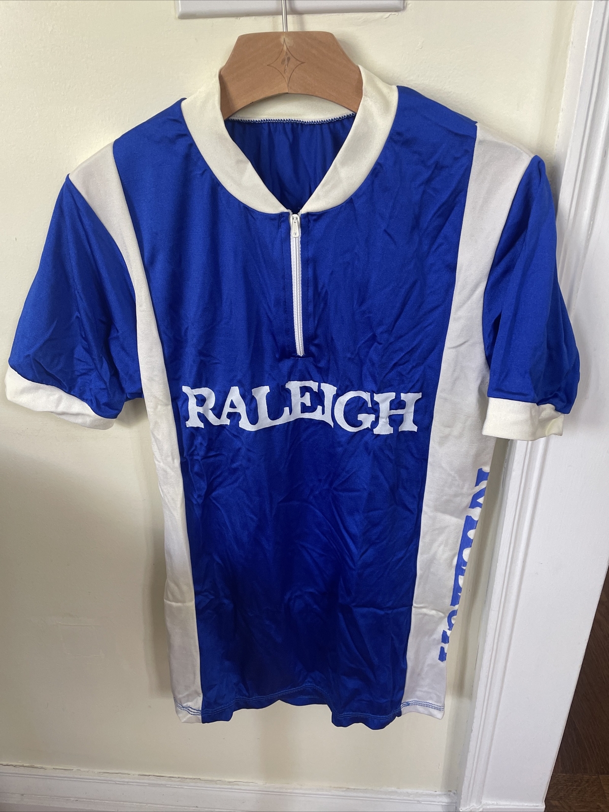 Vintage New-Old-Stock RALEIGH Bicycle Jersey • Sz 38 • 80/20 Nylon/Lycra.   (NJ)