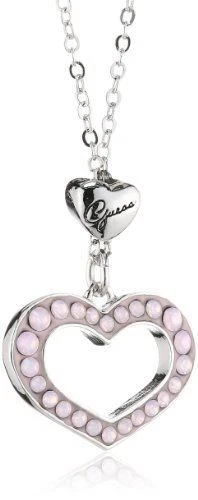 GUESS Collana/Collier UBN11227 Ciondolo Cuore Con Rosaroten Pietrine Decorative - Immagine 2 di 2