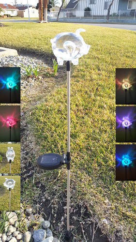 Set of 2 Garden Decoration Solar Powered Color Changing Pathway Lawn Stake Light - Picture 21 of 48