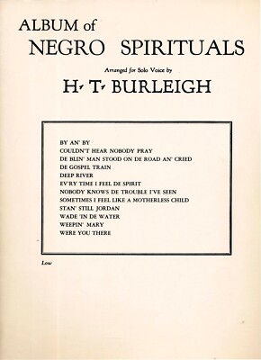 Album of Negro Spirituals for Solo Voice by Burleigh PB Music  W2A