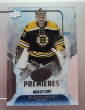 2016-17 UD Ice Hockey PREMIERES 0052/1299 #118 Zane McIntyre Boston Bruins