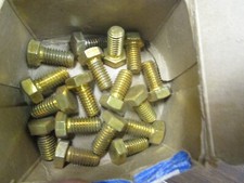 17 NOS Harper 3/8 - 16 X 1/2" Brass Hex Head Cap Screws Made In USA