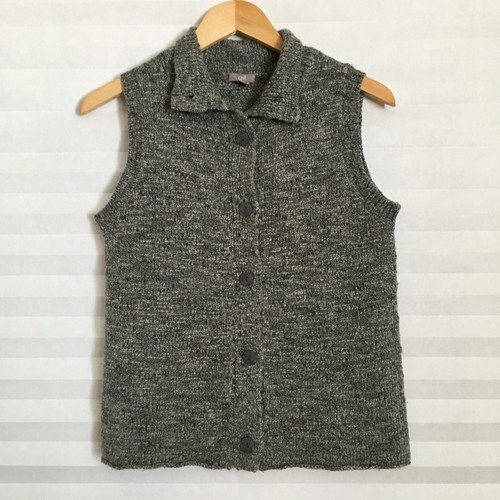 Fuzzy Sweater Vest Sleeveless Button 