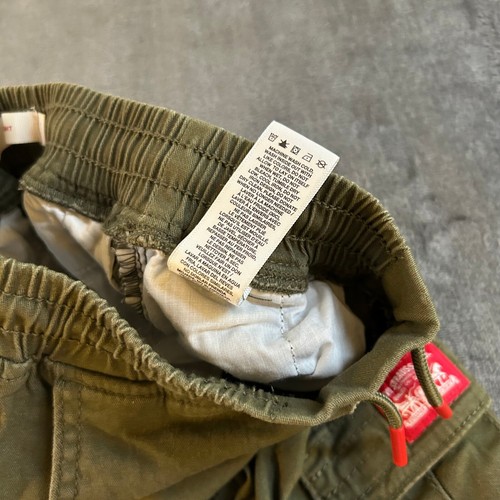 Levi's Cargo Pants Olive Green Twill Utility Pockets Elastic Waist Kids Size 5 - Picture 5 of 10