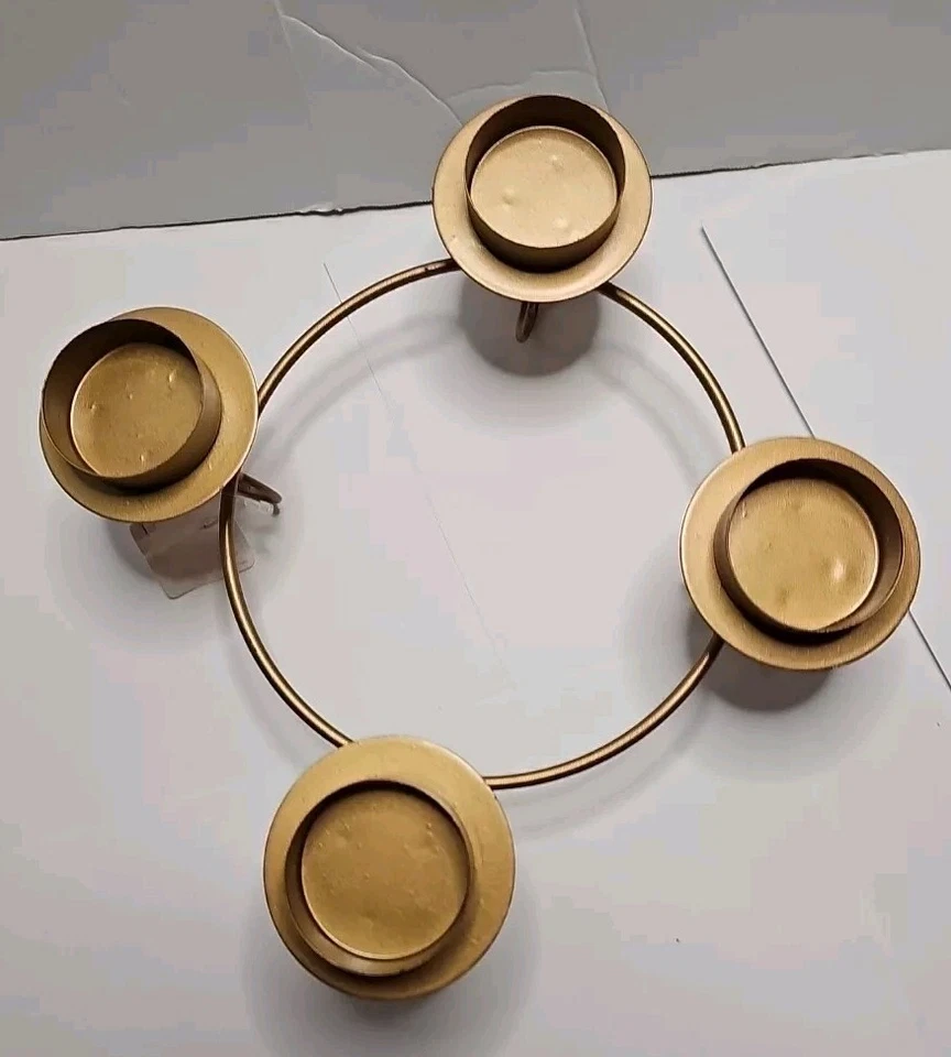 Candelabro votivo para 4 velas con cable desplazamiento bronce tono dorado color 9,5" W Foto 3 de 4