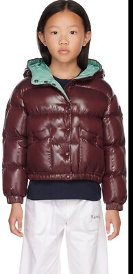 NWT  Size 5A.  Moncler Kids Purple Down Bardanette Jacket $635 Puffer Coat