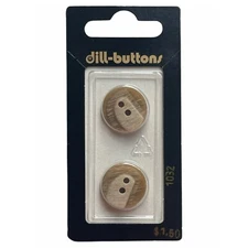 Buttons Brown MCM Faux Wood 2-Hole 2-Pack 3D 11/16" 18MM Vtg Dill 1032 Germany