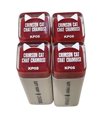 New Lot Of 4 Covergirl Katy Perry Katy Kat Matte Lipstick, Crimson Cat KP05