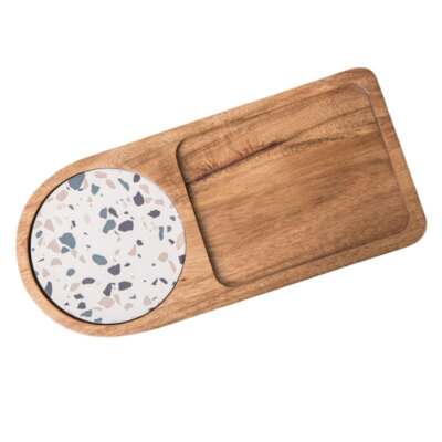 Puzzle Serviertablett Aus Holz - 8-teiliges Snack Tablett Für Partys