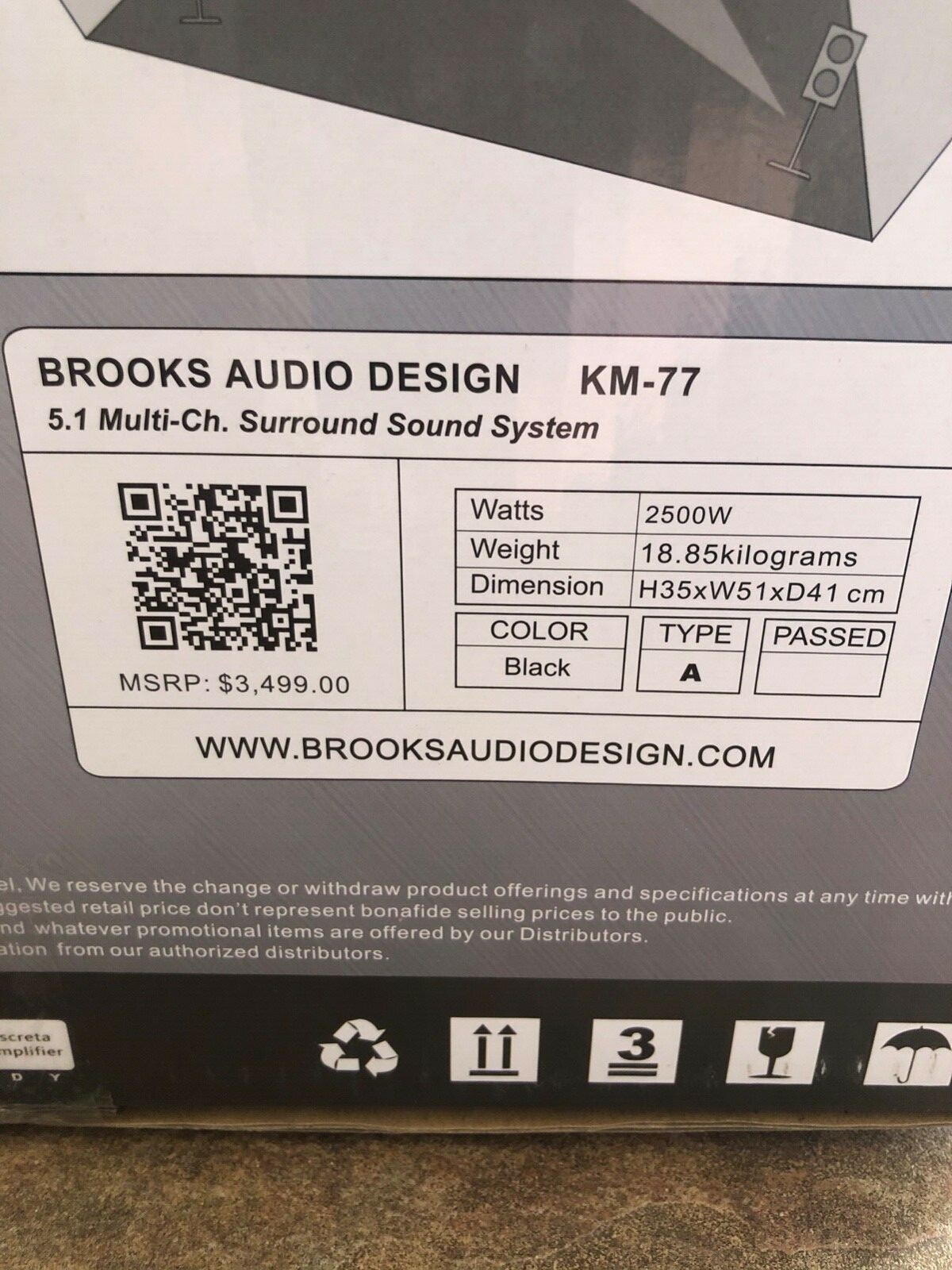 Home Theater System Brooks Audio Design KM77 eBay