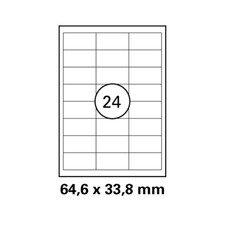50 arkuszy etykiet do drukarek 64,6 x 33,8 mm DIN A4 (1200 szt.) laserowa etykieta do kopiowania