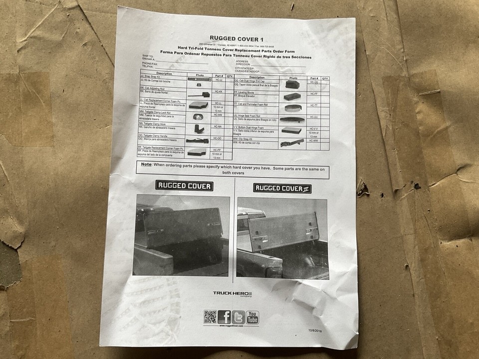 Rugged Liner HCC814 TriFold Tonneau Bed Cover For 1418 Chevy GMC 8