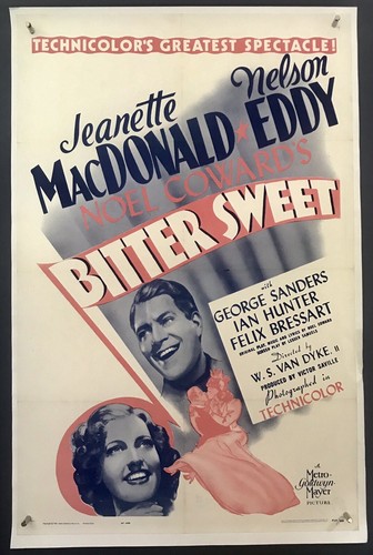 BITTER SWEET PAPERBACKED Movie Poster (Fine-) One Sheet 1962 ReRelease 14R