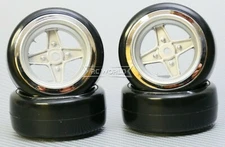 RC Car 1/10 DRIFT Wheels Vintage 3MM Offset 4 Star WORK Chrome LIP -SILVER- 4pcs