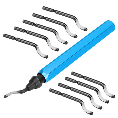 #ad #ad Deburring Tool Set Metal Handle Deburrer 10PCS BS1010 HSS Burr Removal Blades $10.98