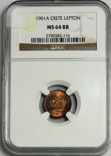 Crete - 1901A Lepton in NGC MS 64 RB