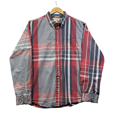 Triple Five Soul Herren Karohemd XXL Langarm Knopfleiste Baumwolle verwaschenes Design