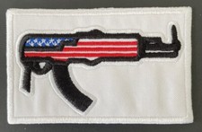 Second Amendment American Flag AK-47 Tactical Patch Hook Iron-On New B883