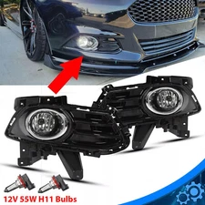 Fit 2013-2016 Ford Fusion Clear Bumper Fog Lights & Surrounds & Brackets w/Bulbs