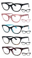 Womens Retro Cat Eye Frame Bifocal Reading Glasses Spring Temples
