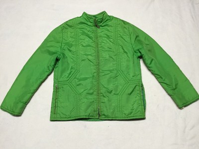 Vintage Women's Gusti's Sportswear 100%  Nylon Green Jacket W/ Hood, Size 12