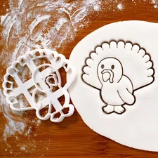 Cute Turkey Cookie Cutter - Thanksgiving harvest festival autumn Christmas bird