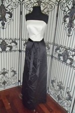 SR101 ALFRED SUNG D400IV BLACK SZ 12 DUCHESS BRIDESMAID FORMAL GOWN  DRESS