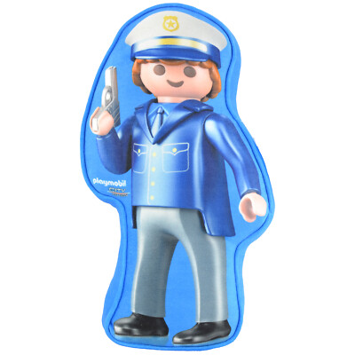 Playmobil City Action Kissen – Polizei Plüsch Deko Sitzkissen 26 x 39 x 10 cm
