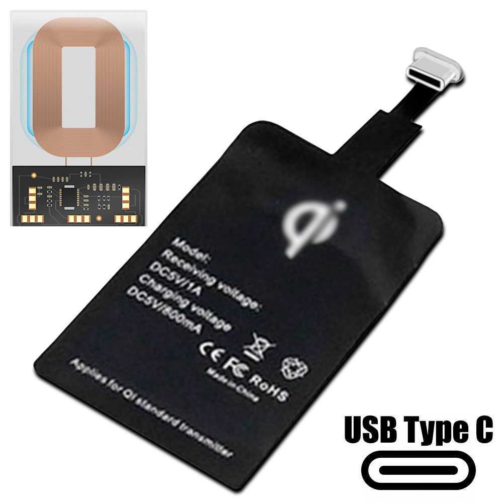 Empfänger Induktion Adapter Ladegerät Kabellos USB Typ C 1A Dünn Schwarz