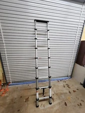 8.5 Ft SmartClose Aluminum Telescoping Ladder with Tray Cap,  12 Ft Max Reach 