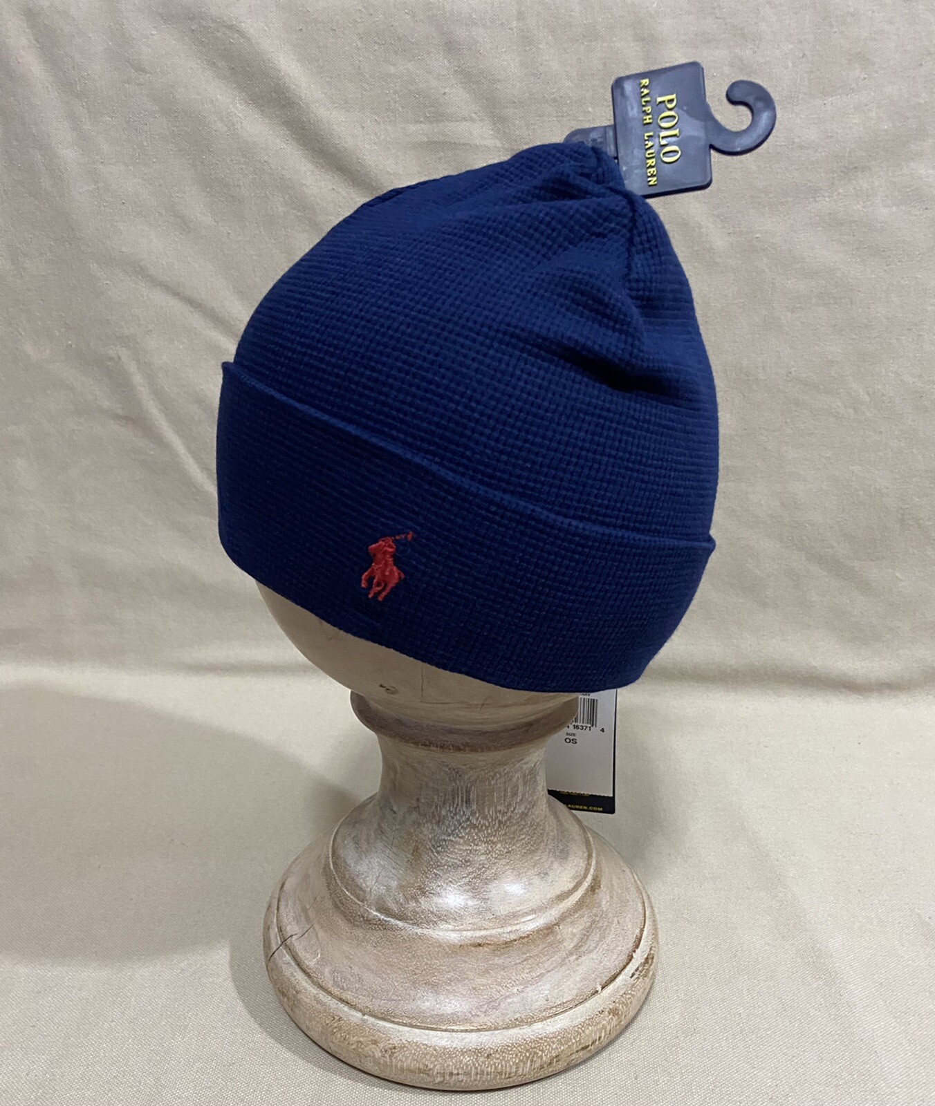 PONY Polo Ralph Lauren Uomo Cappello Berretto Termico Cotone Classico Skully Navy Taglia Unica