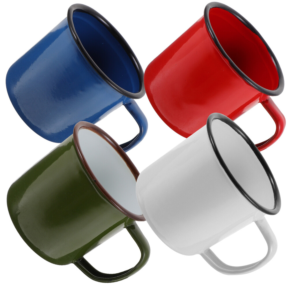 4 Pcs Aluminum Cups Reusable Enamel Mug Portable Coffee Travel