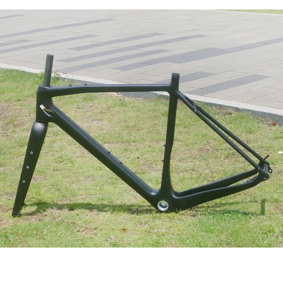 2025 Carbon Matt Gravel Bike bicycle Frame 52cm 142mm Gravel Fork 12mm