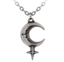 Alchemy Gothic Lilith Pendant Goddess Eve Crescent Moon Carved Sigil Wicca P946