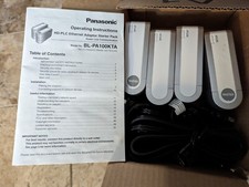 Four Panasonic BL-PA100A Bridge Ethernet Adaptor HD-PLC, AC Cord  Manuals