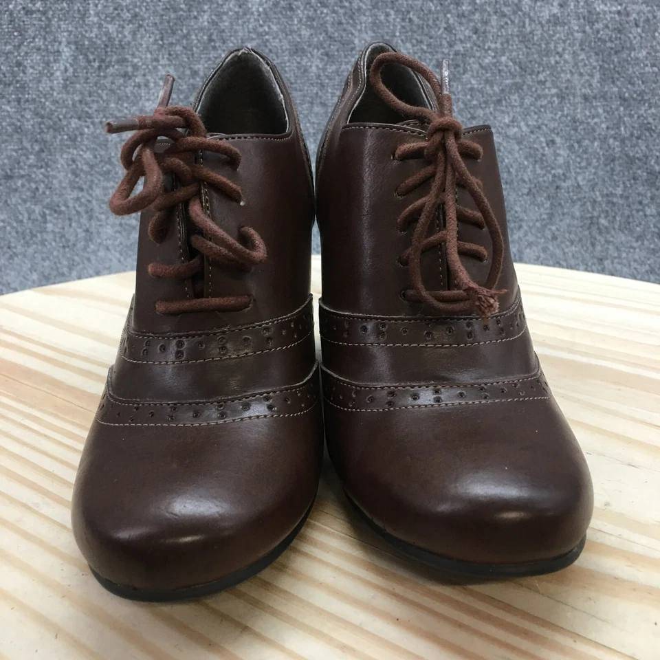 Botas Mootsies Tootsies Mujer 8.5 M Fallookk Punta de Ala Marrón Imitación Cuero Foto 4 de 4